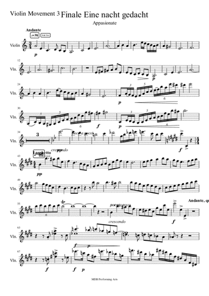 Sonate for violin and Piano movement 3 Violin score