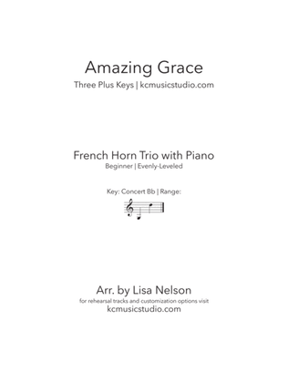 Amazing Grace - French Horn Trio with Piano Accompaniment