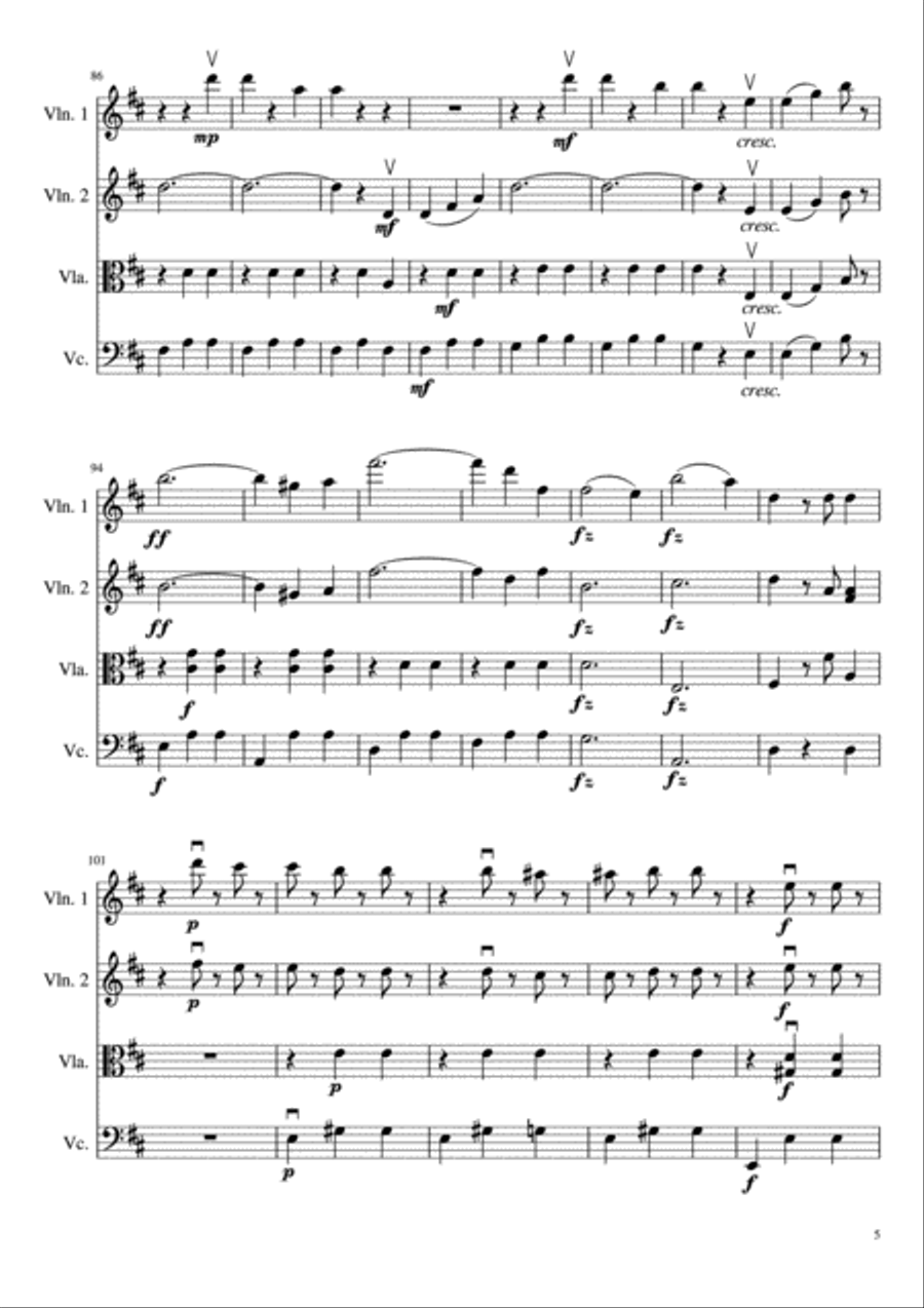 Theme from The Blue Danube String Quartet scores gallery preview page 6