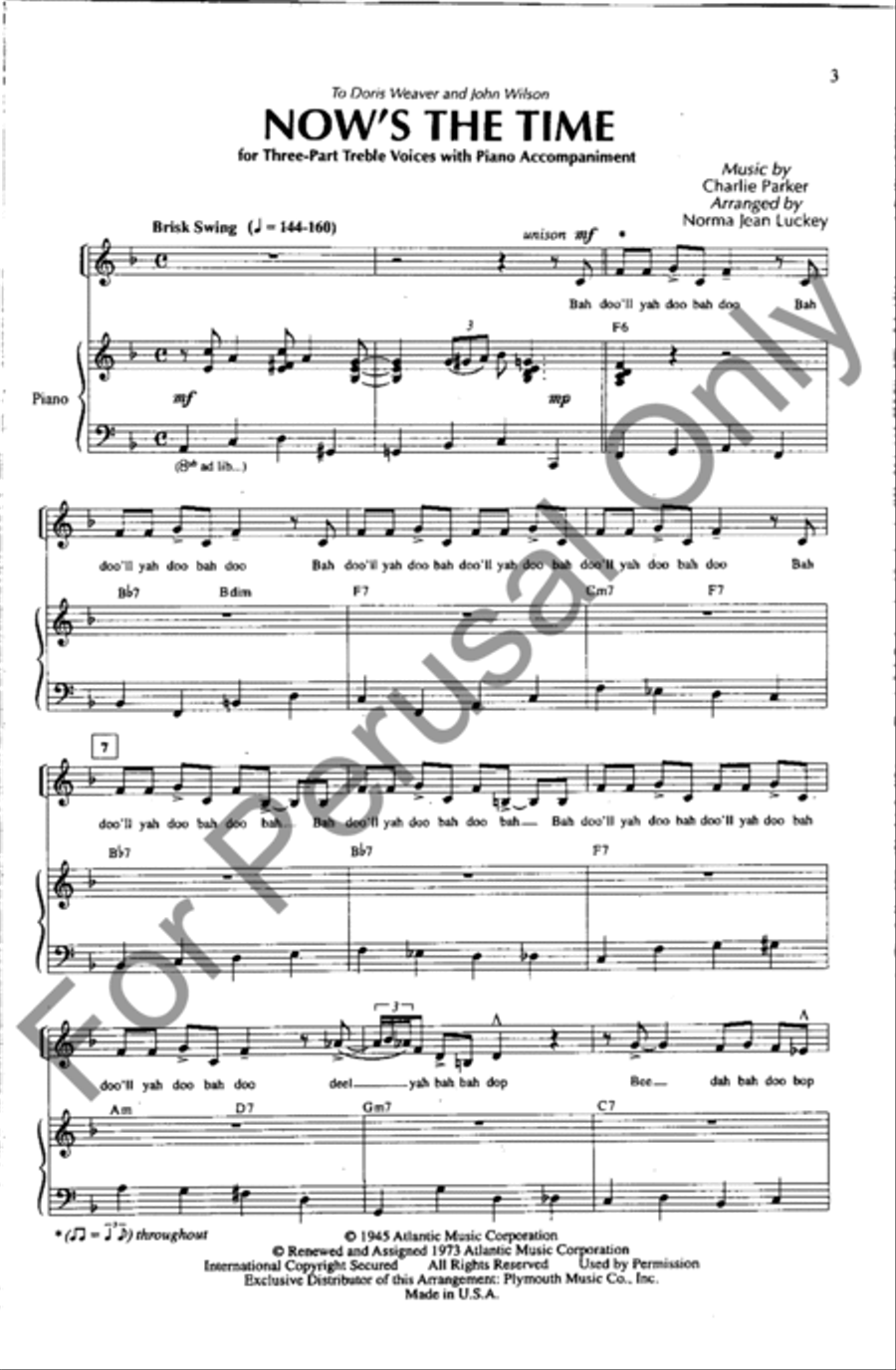 Now's The Time SSA scores gallery preview page 2