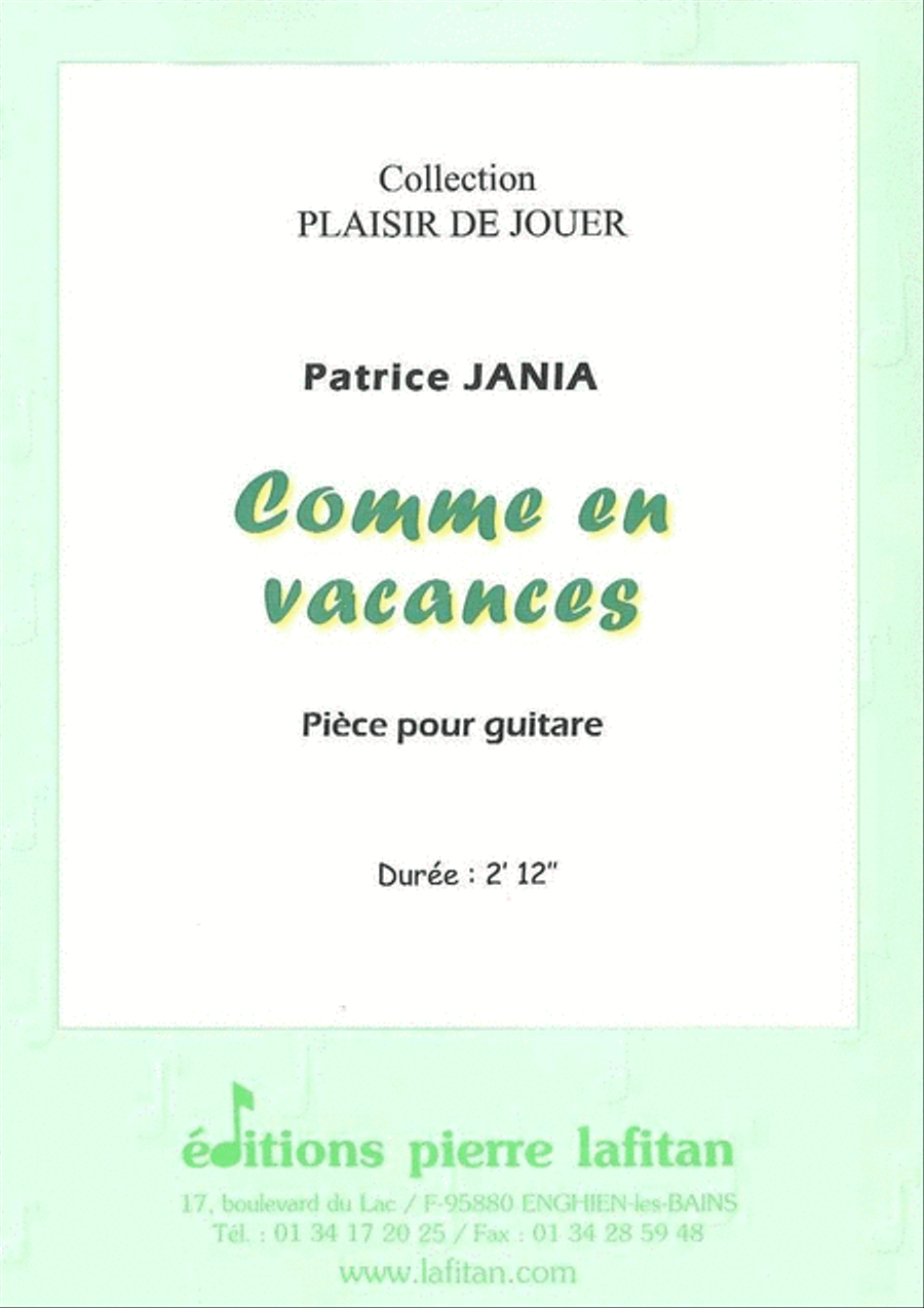Comme En Vacances Guitar scores gallery preview page 1