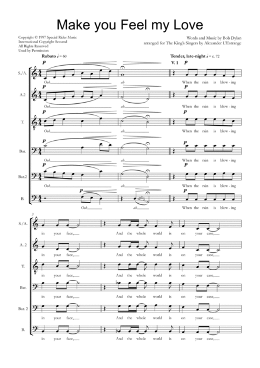 Make You Feel My Love A Cappella scores gallery preview page 3