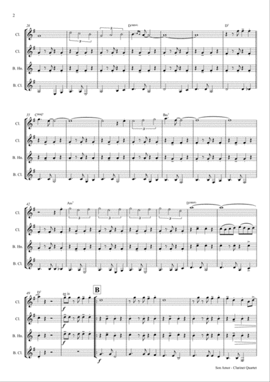 Son amor! - Samba - Clarinet Quartet Clarinet Quartet scores gallery preview page 3