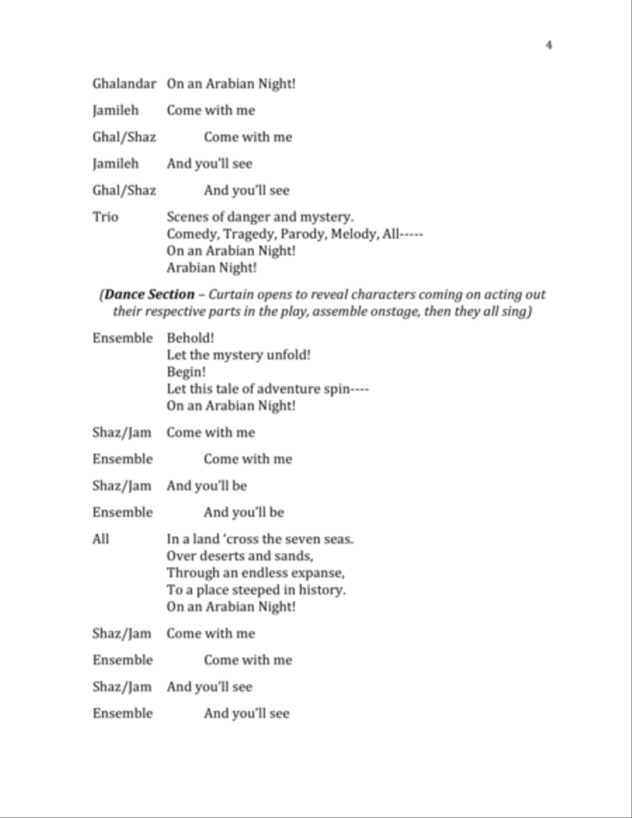 Parizade's Quest - Director's Script
