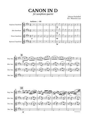 Canon in D for Saxophone Quartet