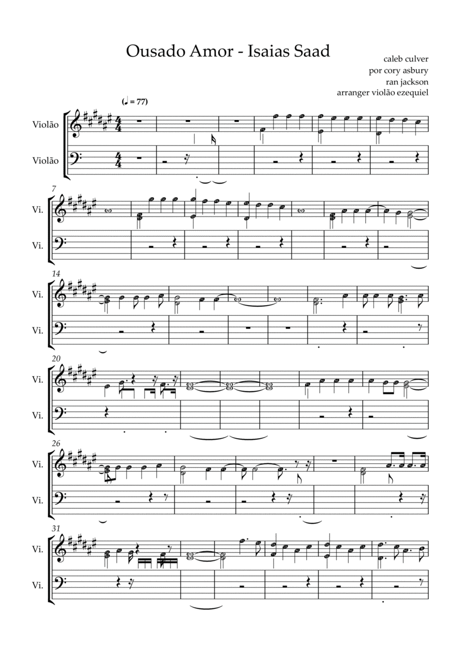 Reckless Love Guitar Tablature scores gallery preview page 1