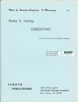 Book cover for Concertino for Tuba and Wind Ensemble