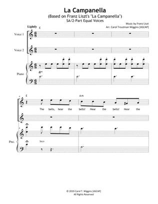 La Campanella (Based on Franz Liszt's "La Campanella") SA/2-part