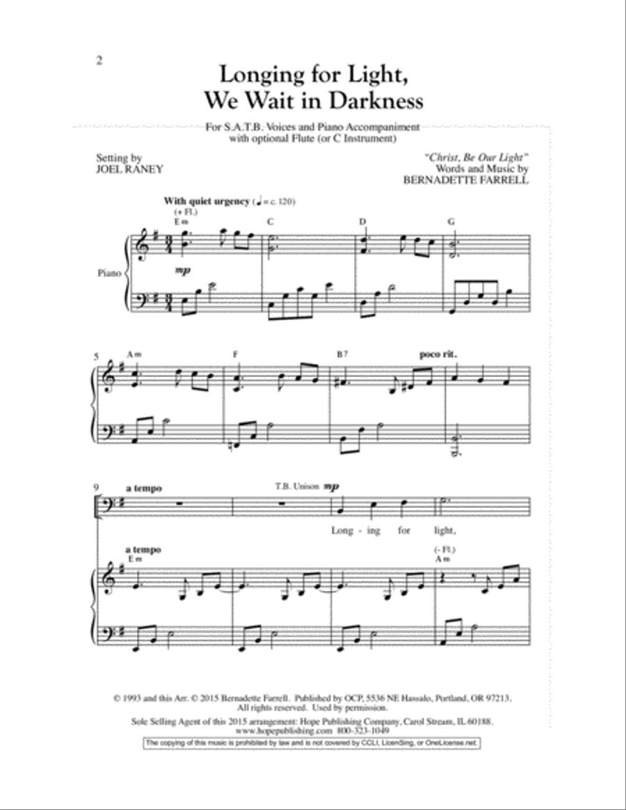 Longing for Light, We Wait in Darkness 4-Part scores gallery preview page 3