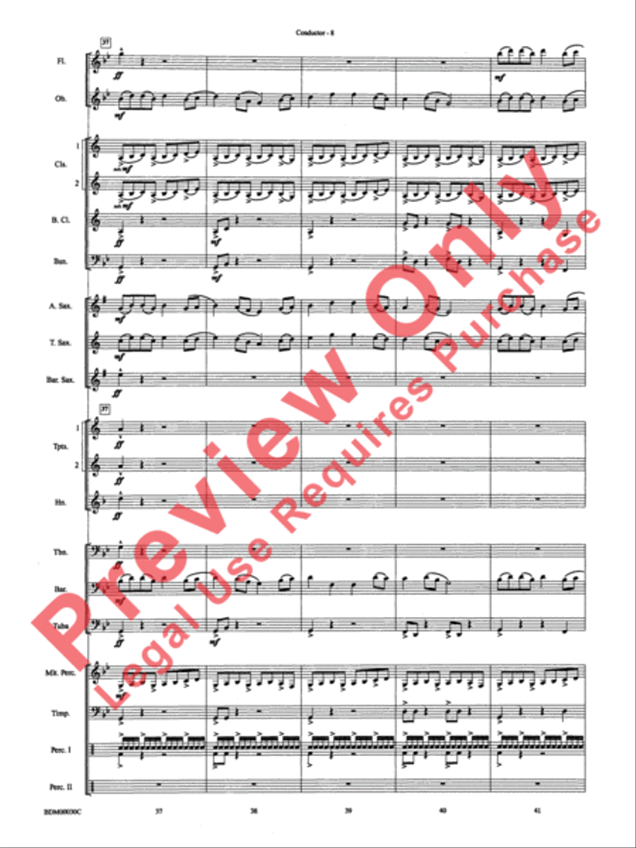 The Great Locomotive Chase Concert Band scores gallery preview page 14