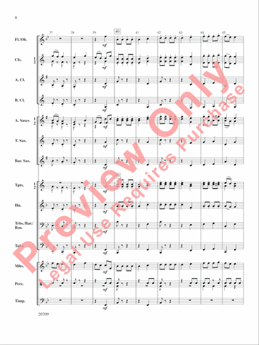Academic Festival Overture Concert Band scores gallery preview page 9