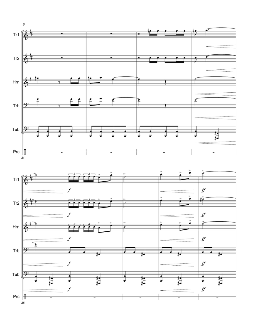 Fanfare For Rocky Brass Ensemble scores gallery preview page 6