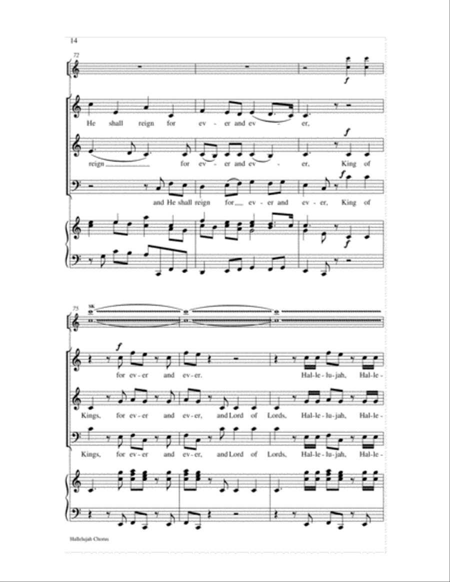 Hallelujah Chorus-SAB-Digital Download 3-Part scores gallery preview page 14