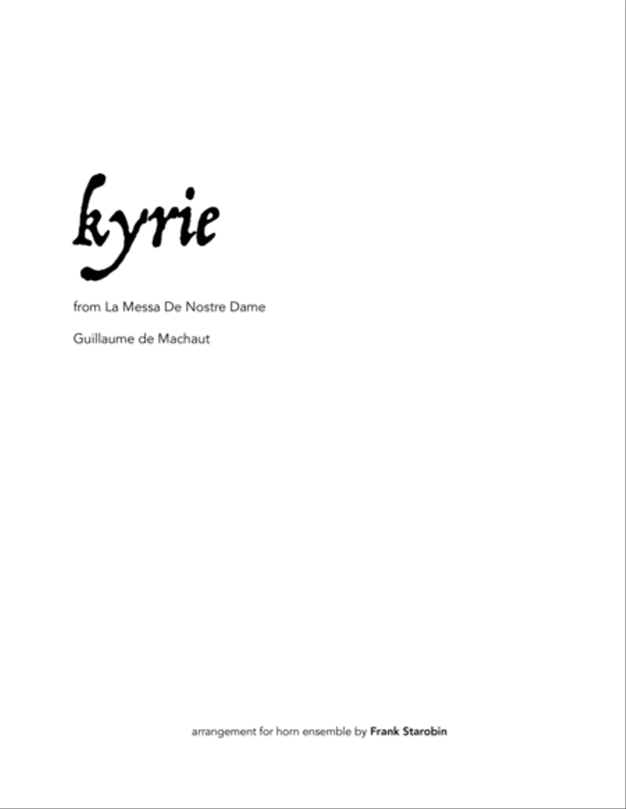 Kyrie from Messe de Nostre Dame for Horn Choir Brass Ensemble scores gallery preview page 1