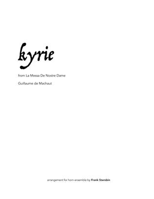 Kyrie from Messe de Nostre Dame for Horn Choir