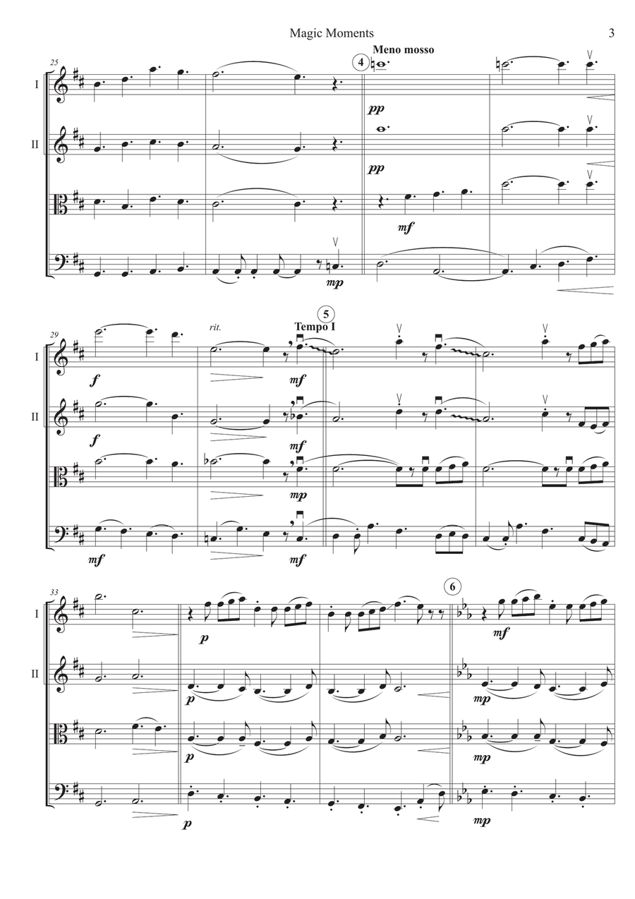 Magic Moments Magic Moments String Quartet scores gallery preview page 3