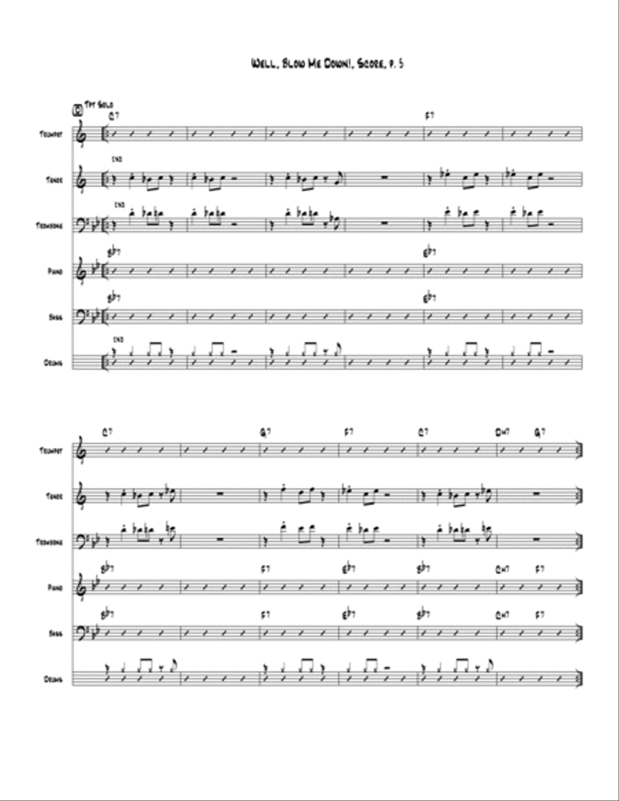 Well, Blow Me Down! Well, Blow Me Down! Jazz Ensemble scores gallery preview page 5