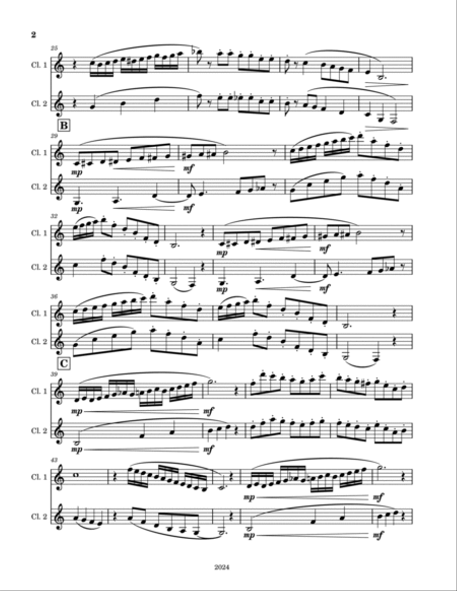 Clarinet Duet No. 101824 Clarinet Duet scores gallery preview page 2