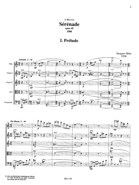Serenade op. 45 (fl. / str. quartet)