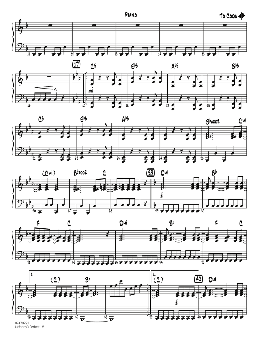 Nobody's Perfect - Piano Nobody's Perfect - Piano Jazz Ensemble scores gallery preview page 2