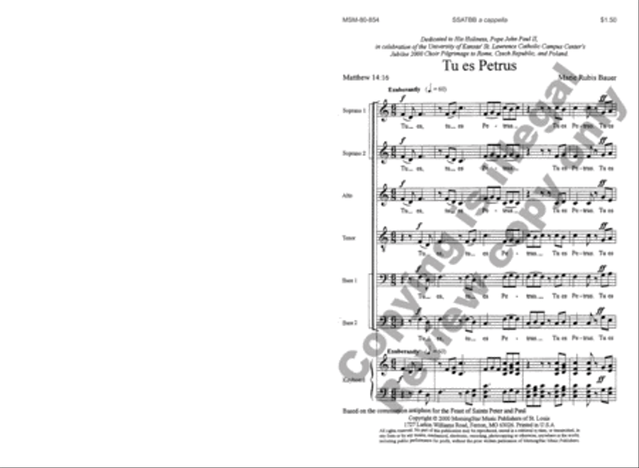 Tu es Petrus A Cappella scores gallery preview page 2