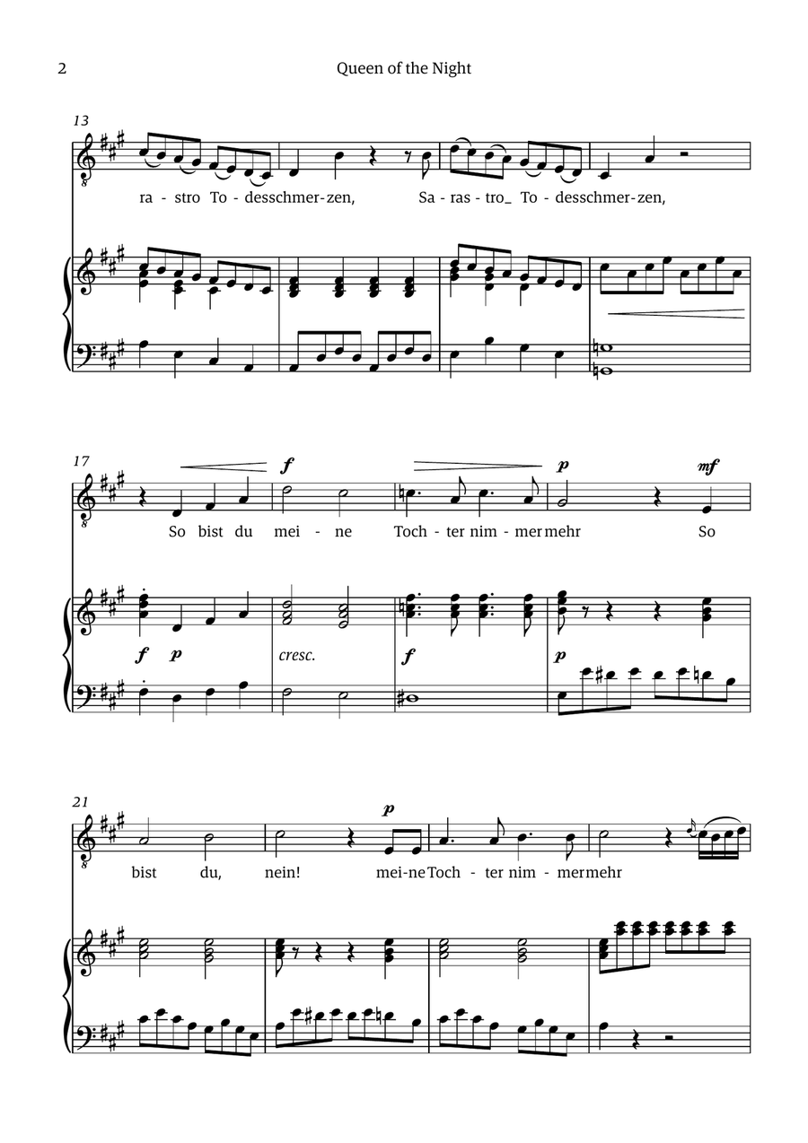 Queen of the Night (aria) - for TENOR in F# minor Chamber Music scores gallery preview page 2