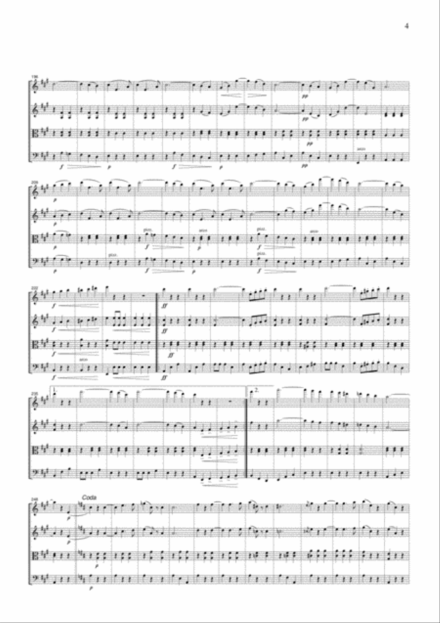 J.Strauss Blue Danube Waltz, for string quartet, CS104 String Quartet scores gallery preview page 4