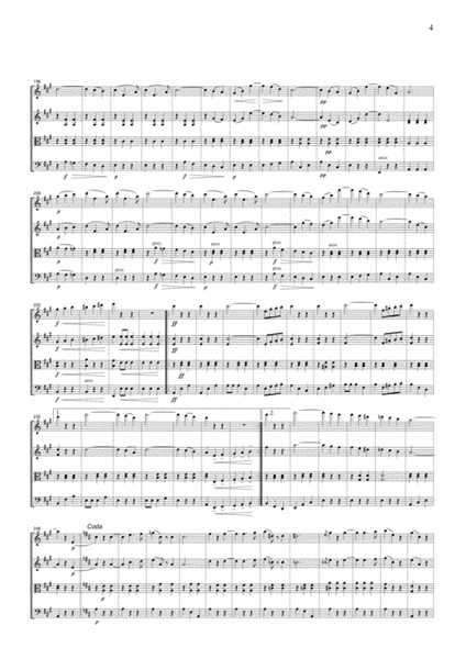 J.Strauss Blue Danube Waltz, for string quartet, CS104