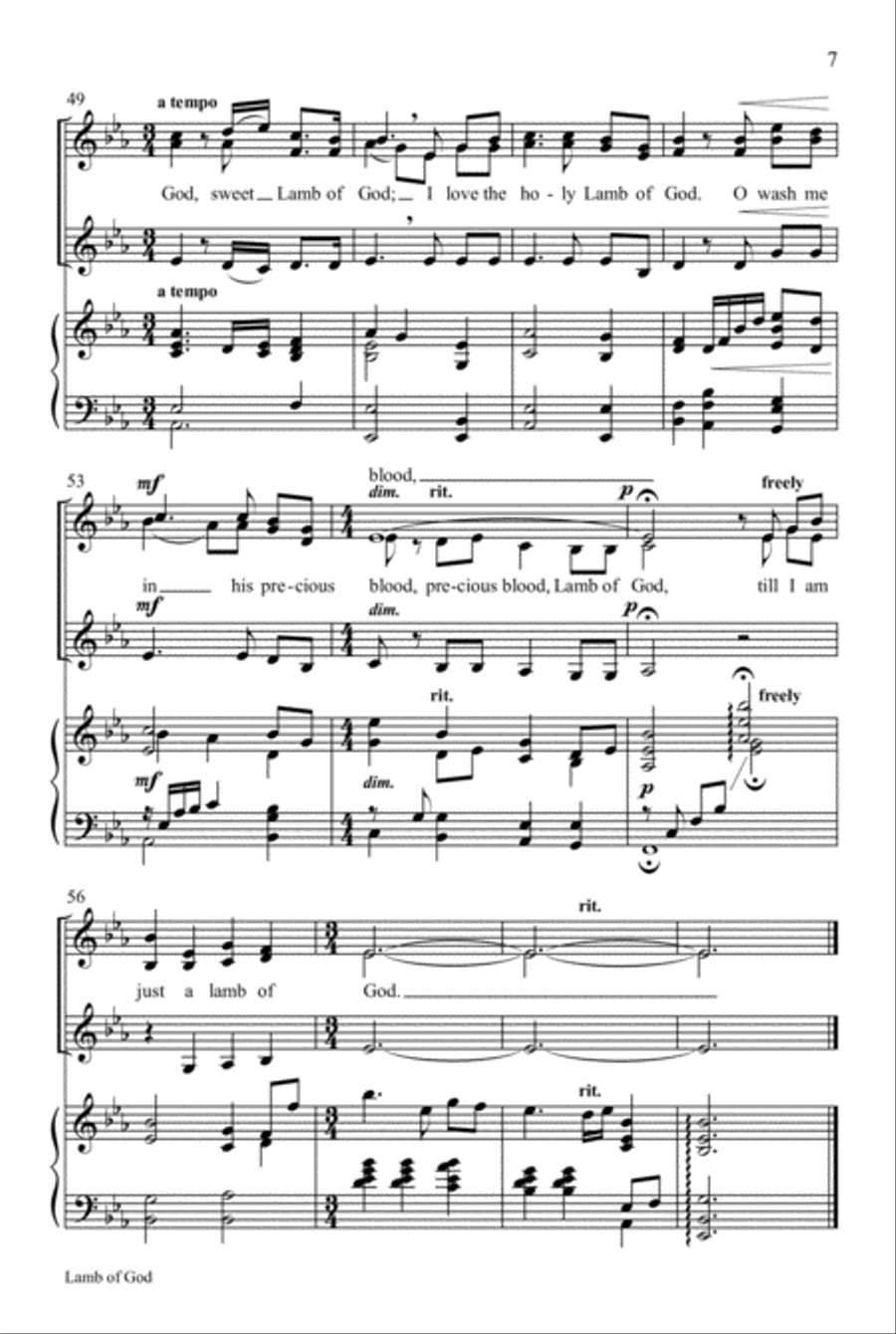 Lamb of God SSA scores gallery preview page 8