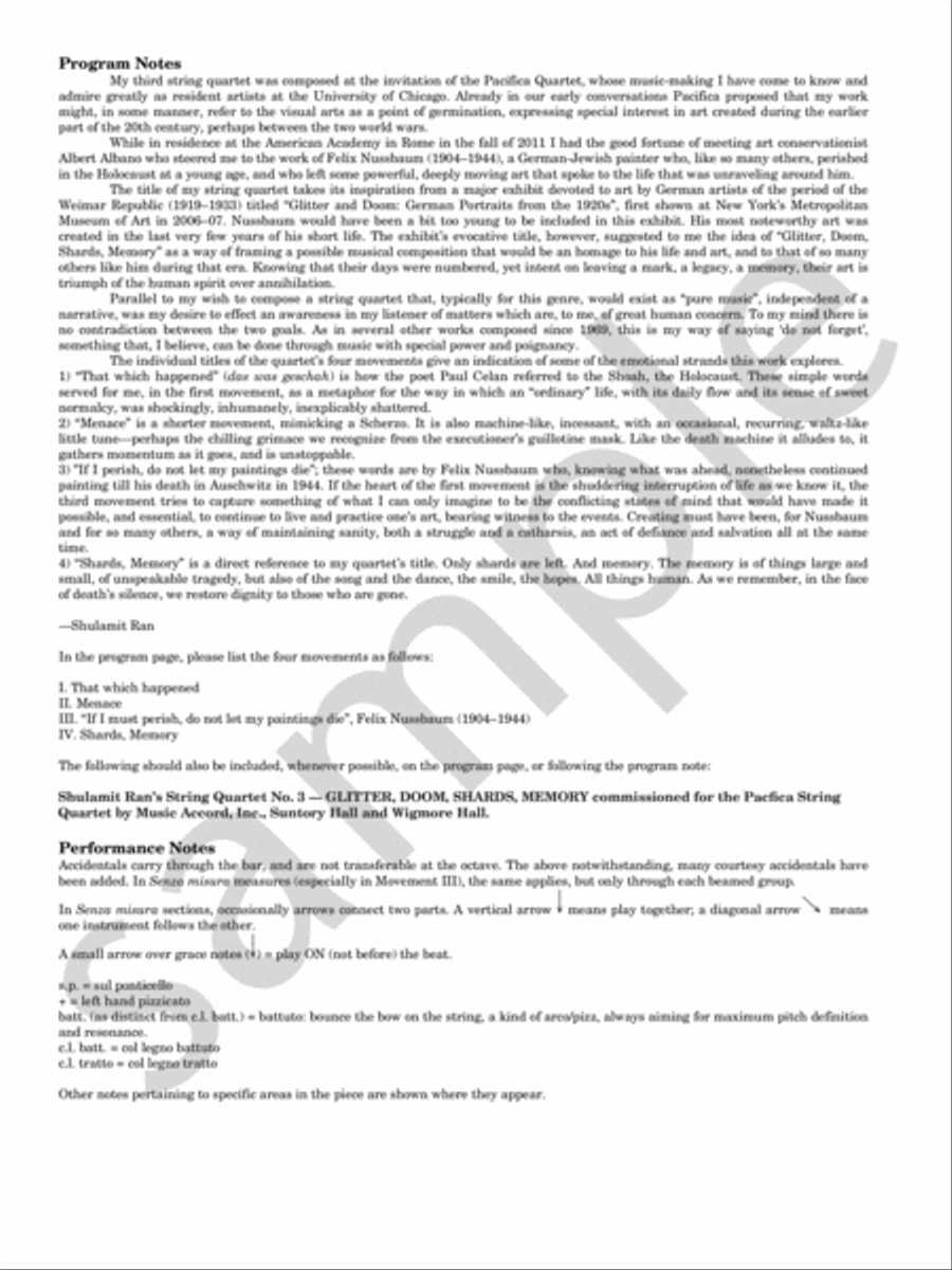 Glitter, Doom, Shards, Memory Chamber Music scores gallery preview page 4