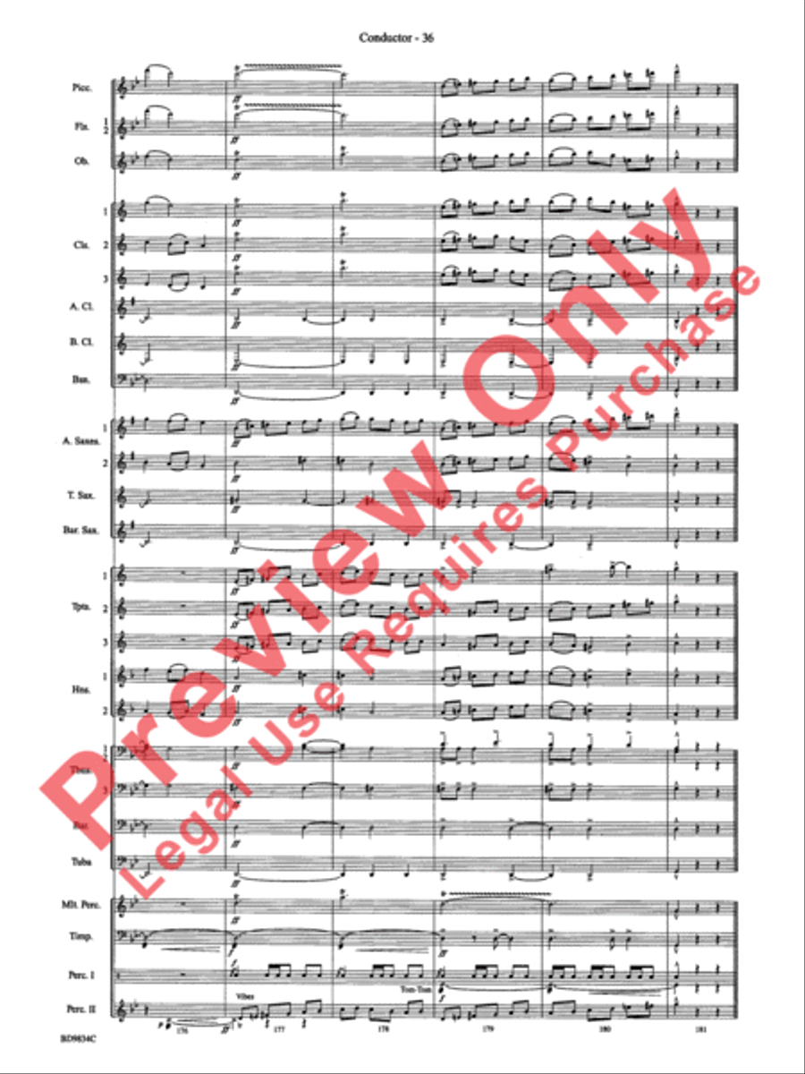 Fantasia for Christmas (based on The Ukrainian Bell Carol) Concert Band scores gallery preview page 39