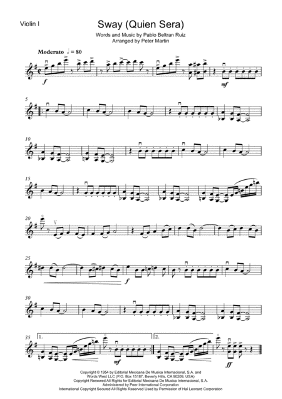 Sway (Quien Sera) String Quartet scores gallery preview page 3