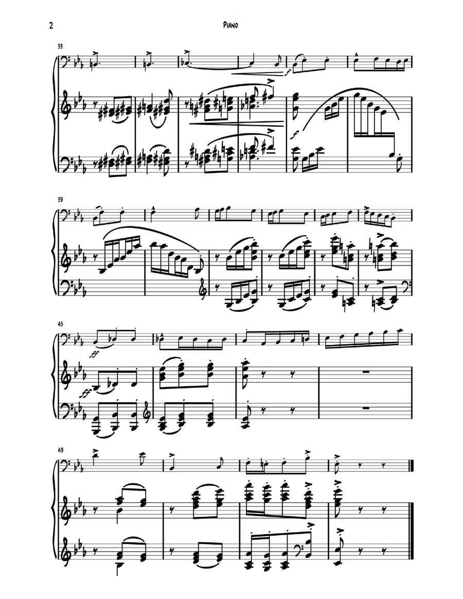 El Elefante - El carnaval de los animales Double Bass scores gallery preview page 2