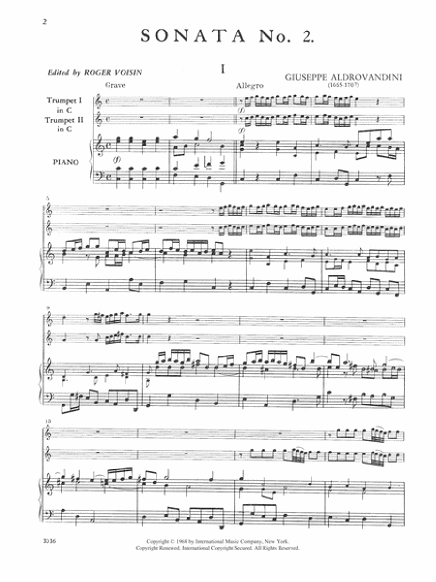 Sonata No. 2 In C Major, Opus 12 Trumpet Duet scores gallery preview page 2