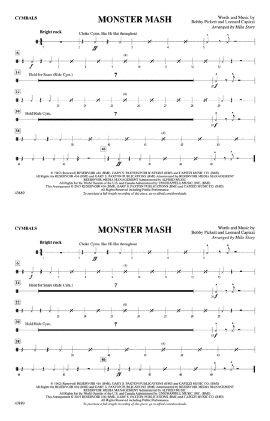 Monster Mash: Cymbals Monster Mash: Cymbals Marching Band scores gallery preview page 1