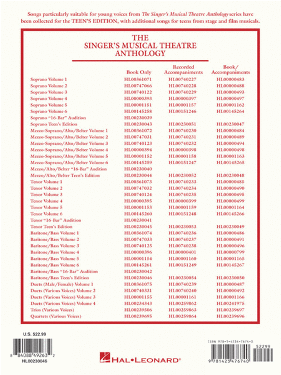 The Singer's Musical Theatre Anthology – Teen's Edition Baritone Voice scores gallery preview page 6