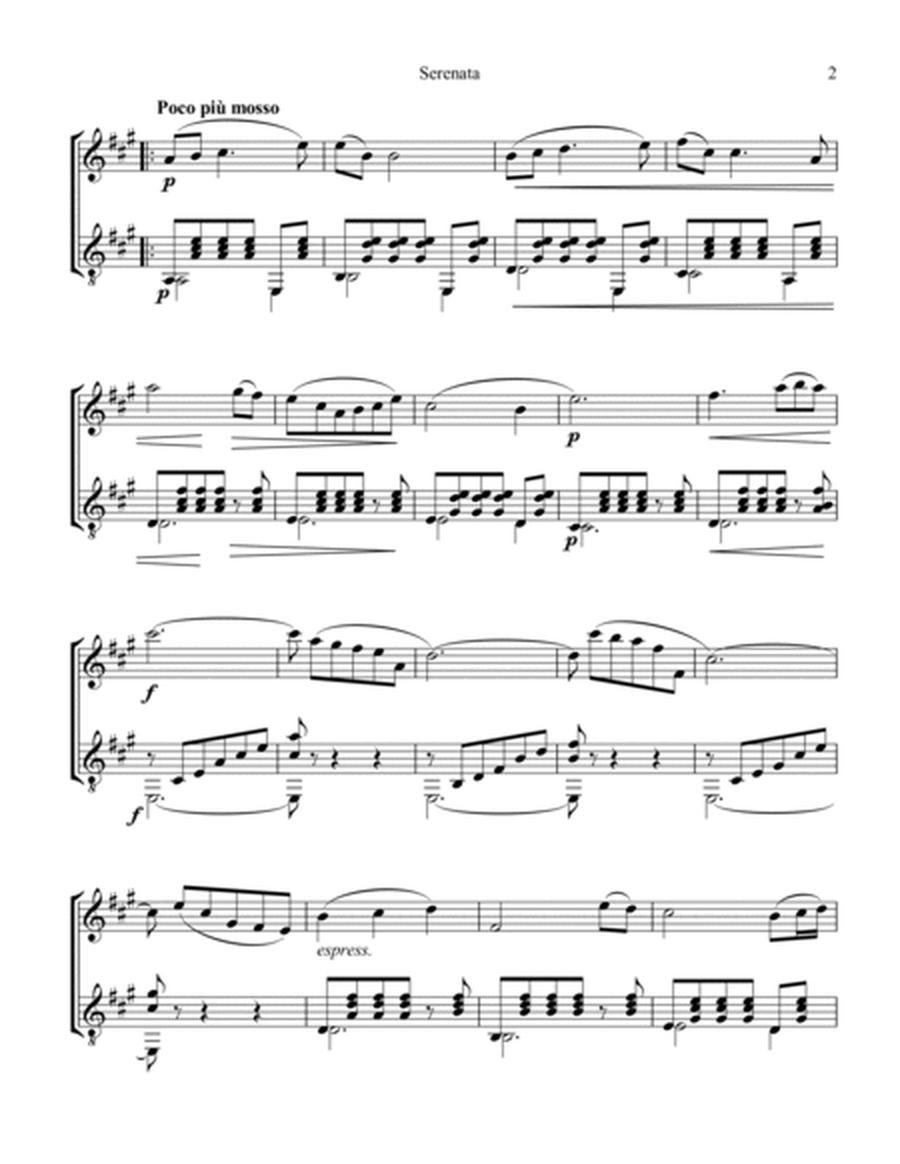 Serenata Rimpianto Op. 6 for violin and easy guitar (A Major) image number null