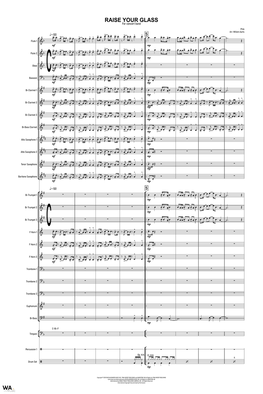 Raise Your Glass Concert Band scores gallery preview page 3