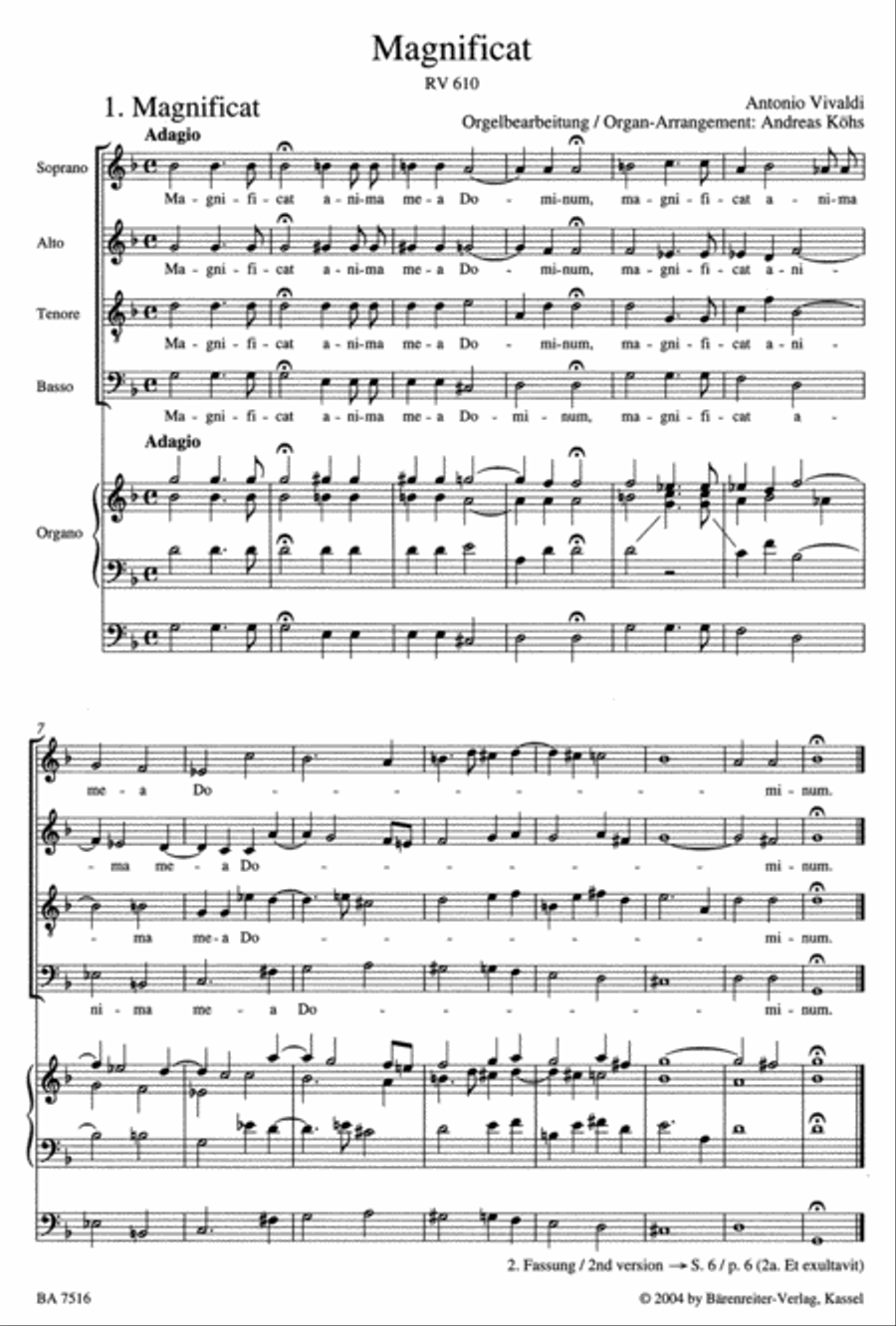 Magnificat RV 610/611 4-Part scores gallery preview page 2
