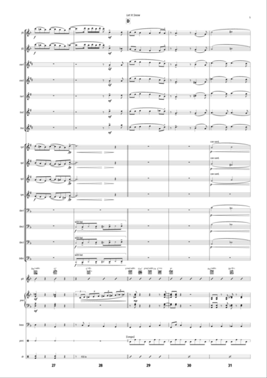 Let It Snow! Let It Snow! Let It Snow! Jazz Ensemble scores gallery preview page 5