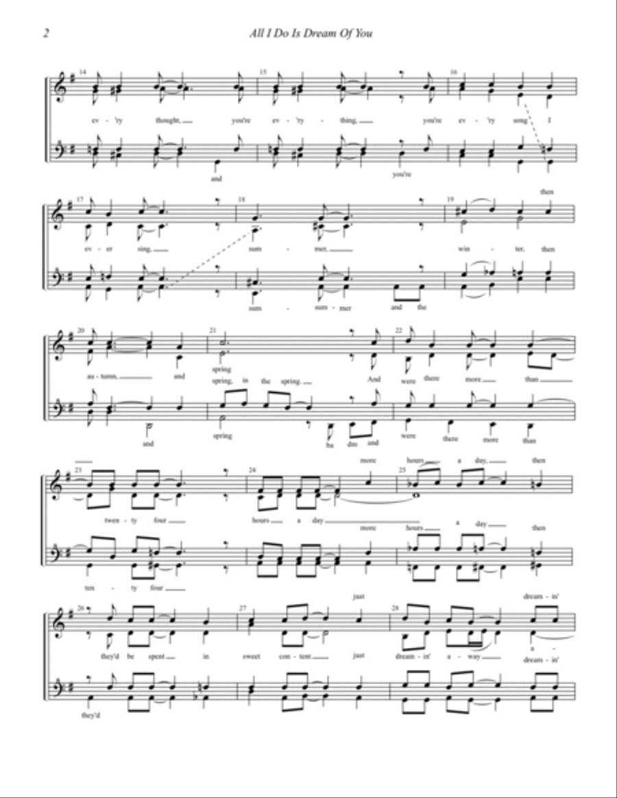 All I Do Is Dream Of You All I Do Is Dream Of You SSAA scores gallery preview page 2