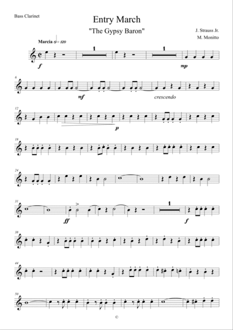 Gypsy Baron Entry March Woodwind Quintet scores gallery preview page 3