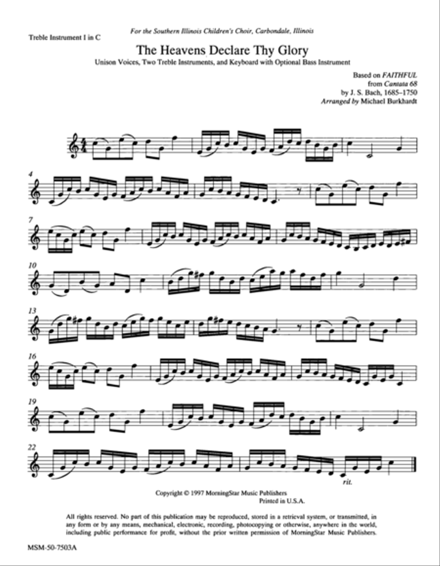 The Heavens Declare Thy Glory Choir scores gallery preview page 1