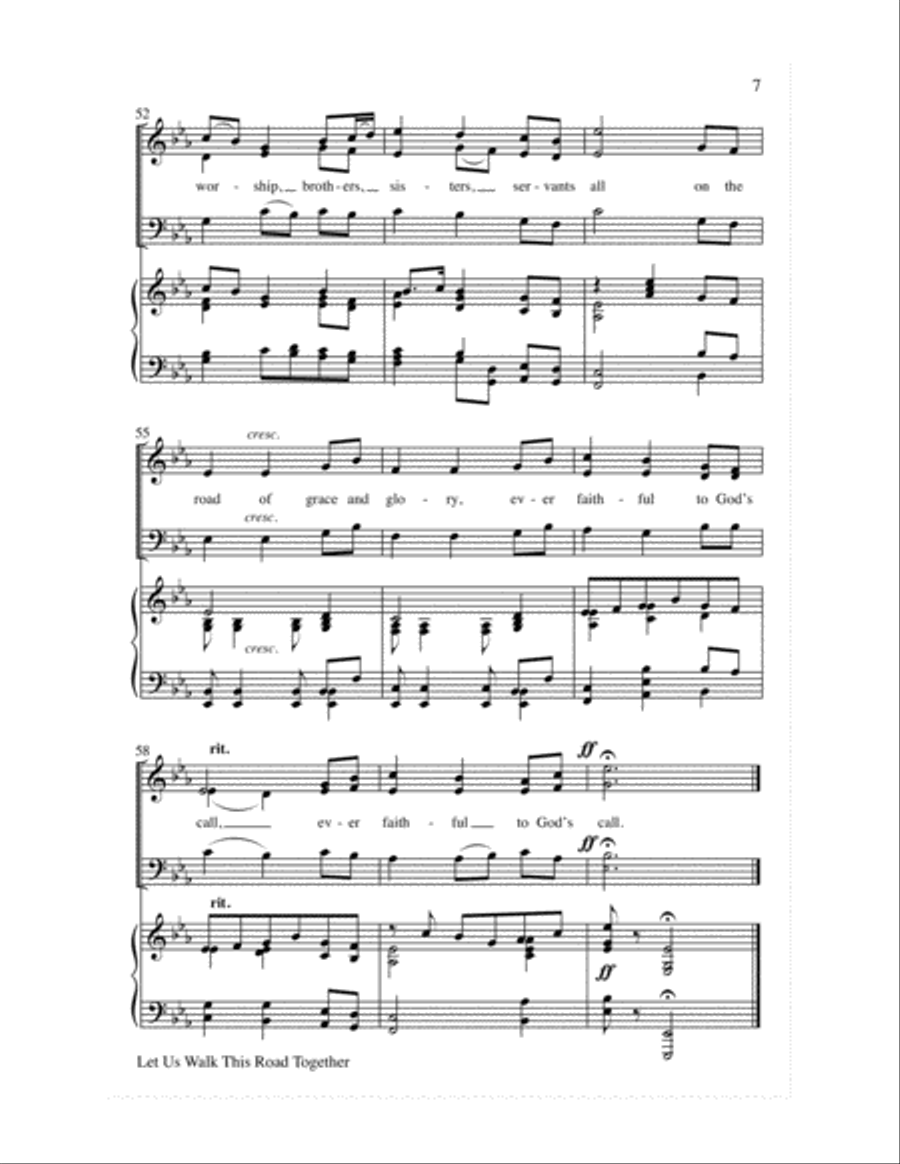 Let Us Walk This Road Together 3-Part scores gallery preview page 8