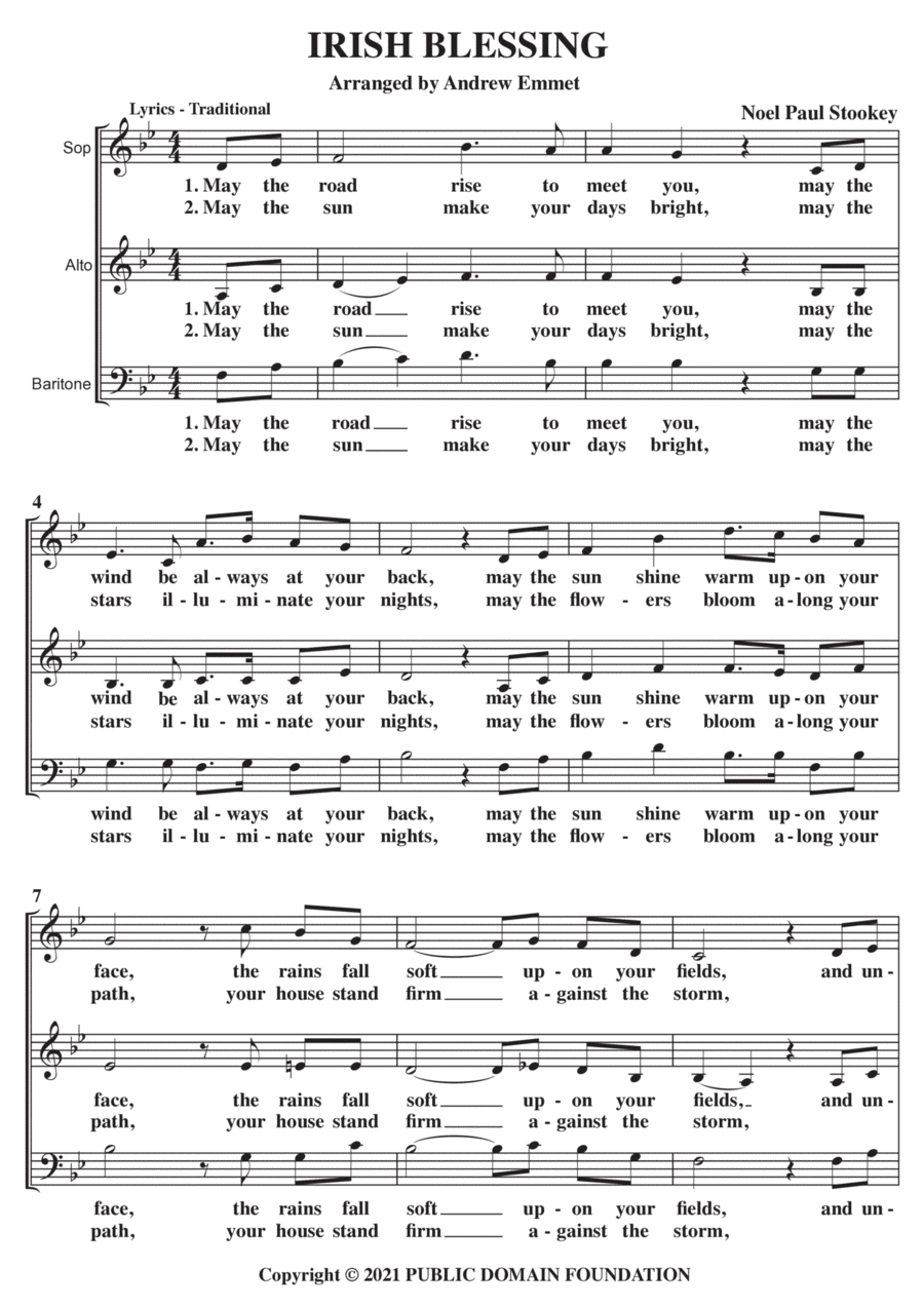 Irish Blessing 3-Part scores gallery preview page 1