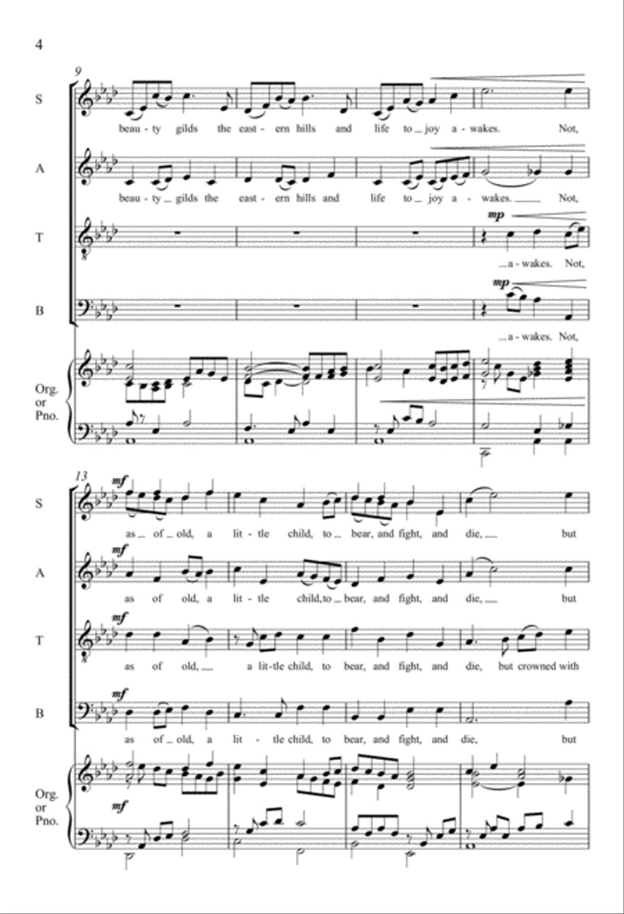 The King Shall Come When Morning Dawns 4-Part scores gallery preview page 4