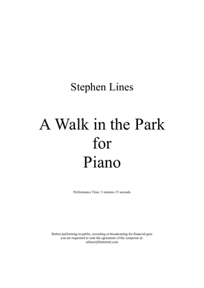 A Walk in the Park for Piano