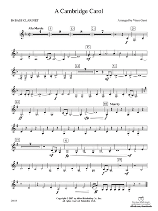A Cambridge Carol: B-flat Bass Clarinet