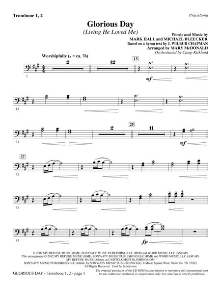 Glorious Day (Living He Loved Me) (arr. Mary McDonald) - Trombone 1 & 2