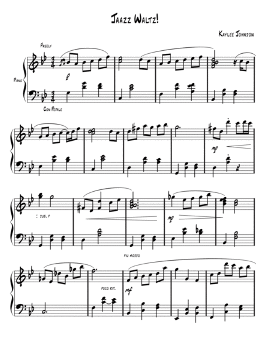 Jaazz Waltz! Jaazz Waltz! Piano Solo scores gallery preview page 1